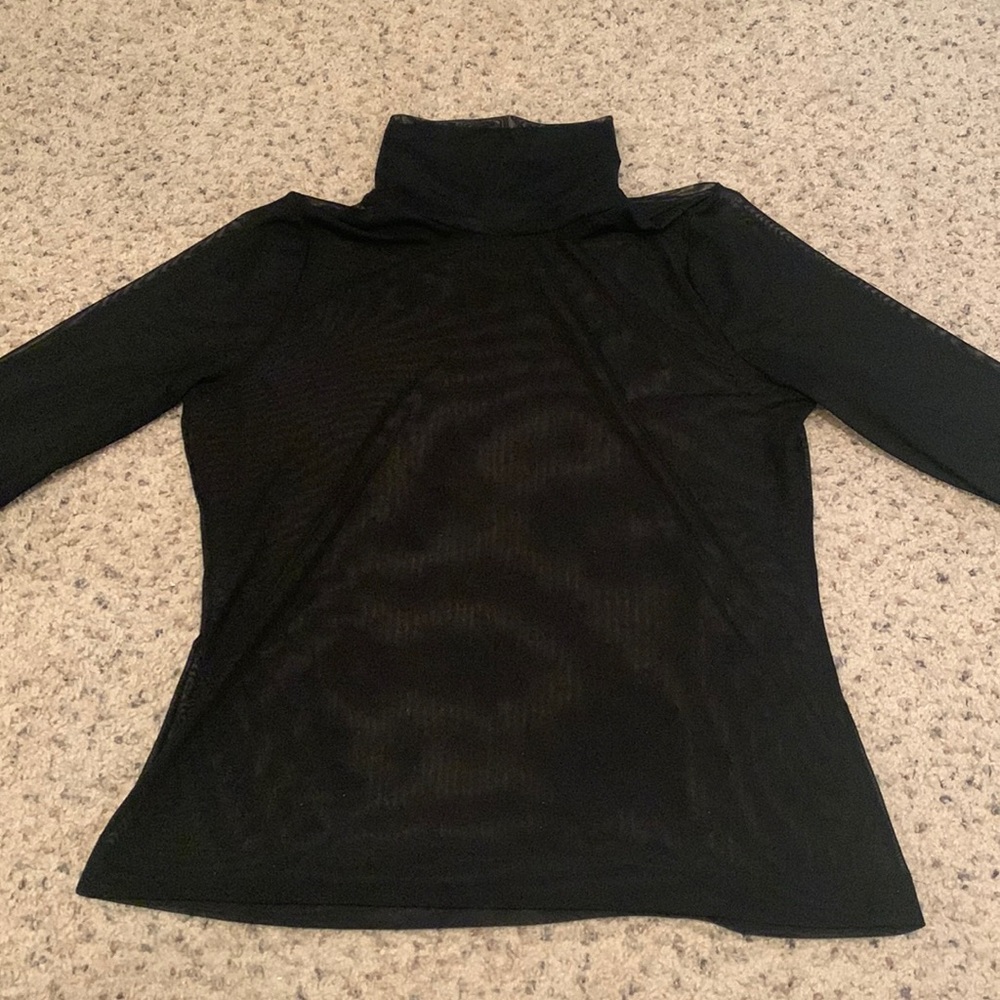 White House Black Market Mesh Long Sleeve Turtleneck
